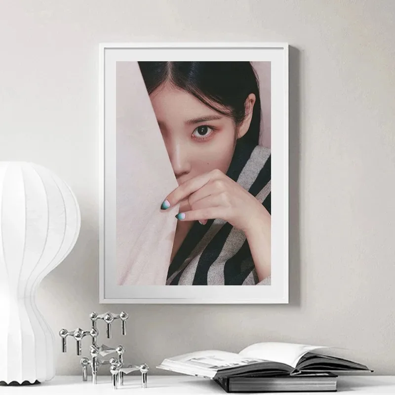 Famous Kpop Singer IU Portrait Poster Beauty Lee Ji Eun Life Photo Canvas Painting Wall Prints Picture Room Home Decor Fans Gift