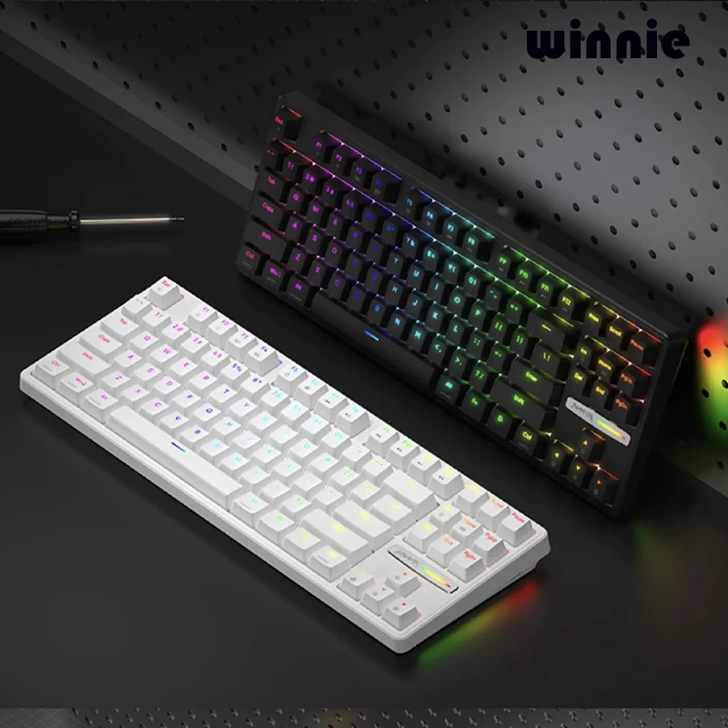 

87keys Monka 3087 Gasket Hot Swappable Gaming Mechancial Keyboard The Third Mock Examination Rgb Light 4000mah Gaming Keyboard