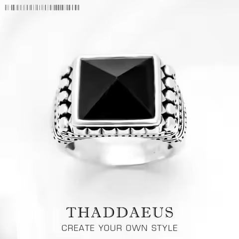 Cocktail Ring Ethno Skulls Black Europe Style Fine Jewelry For Men &amp; Women Brand New Gift In 925 Sterling Silver