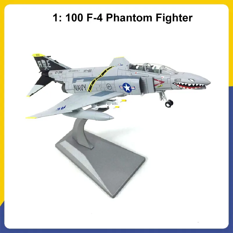 1:100 Scale F-4 Phantom II Fighter Bomber Pirate Flag US Carrier BattleShip Model Non-RTR Ready-made Collectible Hobby Toys