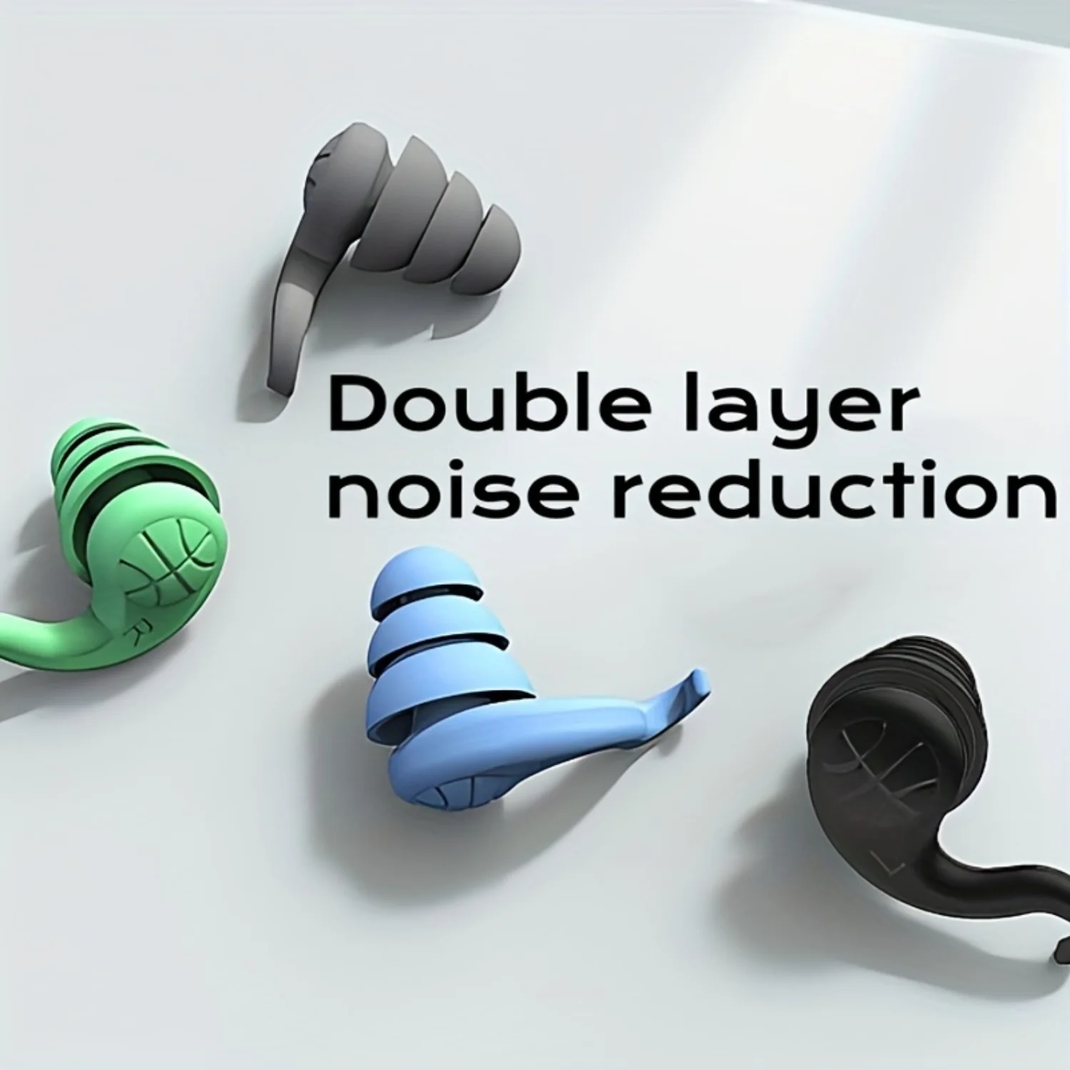 

4 Pairs Reusable Silicone Earplugs for Sleep, Focus, Travel, Work, Swimming & Concerts - Soft, Noise-Canceling & Comfortable
