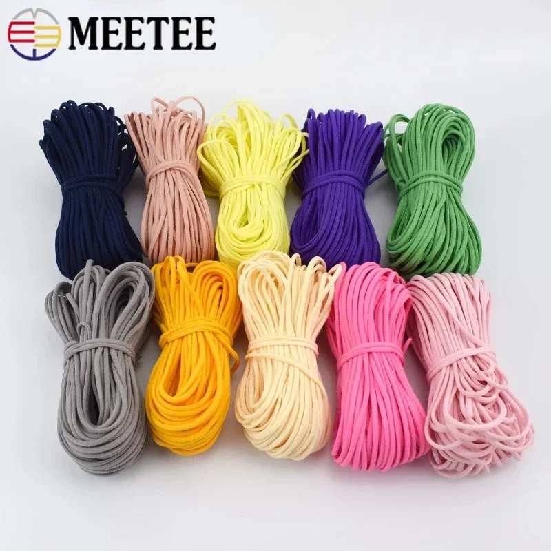 5Meters 3mm/5mm Polyamide Elastic Rope Decorative Round Rubber Band Hair Ring Mask Strap Spring Tape Sewing DIY Material Supplie