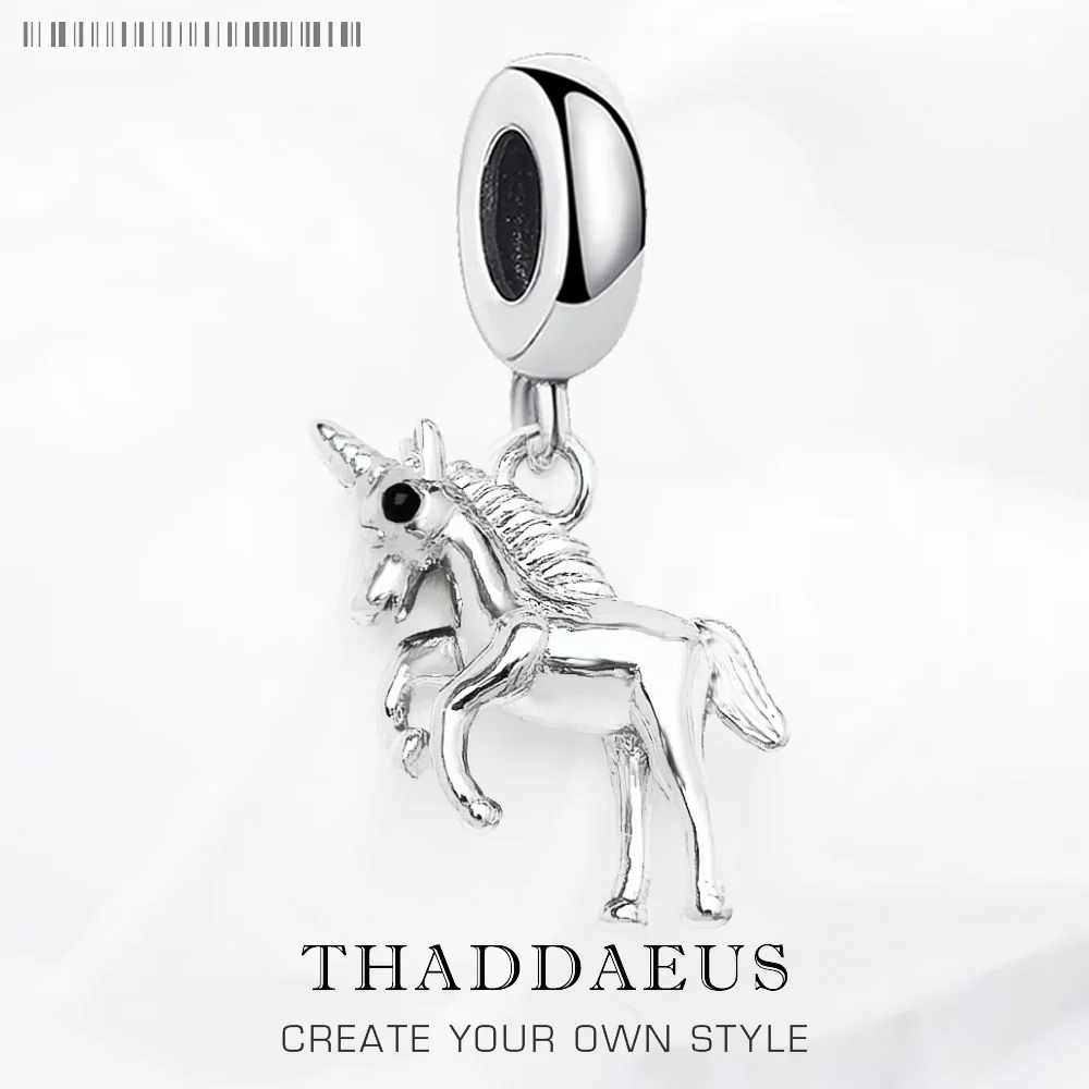 

Unicorn Dangle Charm Pendant New Fine Jewelry Real 925 Sterling Silver Cute Gift For Women Men