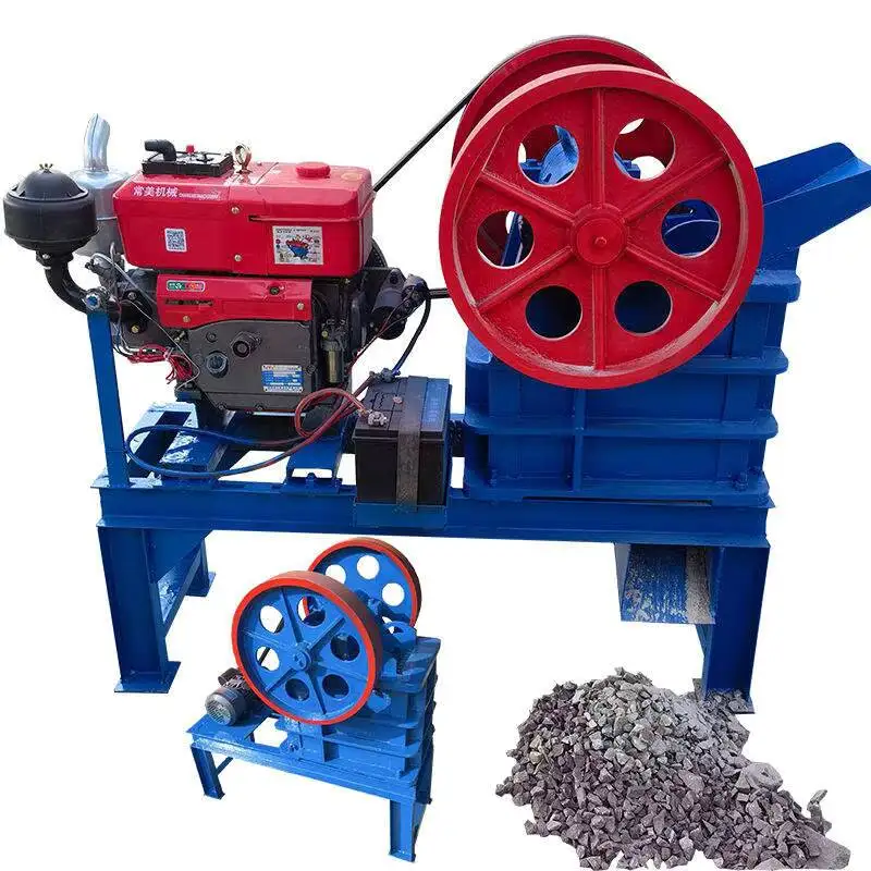 High-Quality Small Portable Rock Machine Granite Basalt Marble Mini Mobile Jaw Crusher Diesel Engine