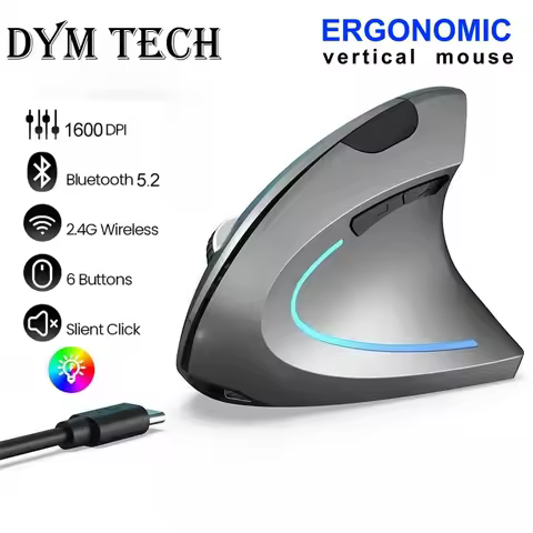 Vertical Ergonomic Gaming Mouse Wireless Rechargeable Gamer Mause Kit Optical 2.4G Mouse Computer PC Laptop Desktop USB Mice