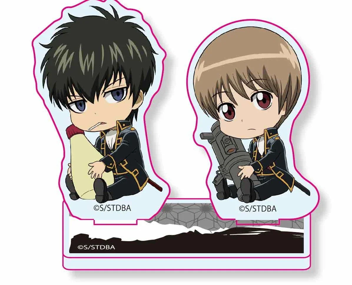 Anime Sakata Gintoki Okita Sougo Kagura Shimura Shinpachi Mini Figure Doll Acrilico Stand Modello Cosplay Giocattolo per il Regalo