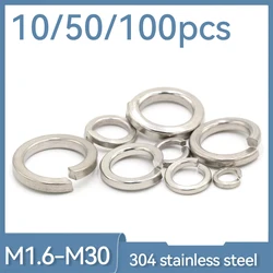 10/ 50/ 100 adet M1.6 M2 M2.5 M3 M4 M5 M6 M8 M10 M12 M16 M24 M27 Spring bahar bölünmüş kilit yıkayıcı elastik gaskestainless paslanmaz çelik