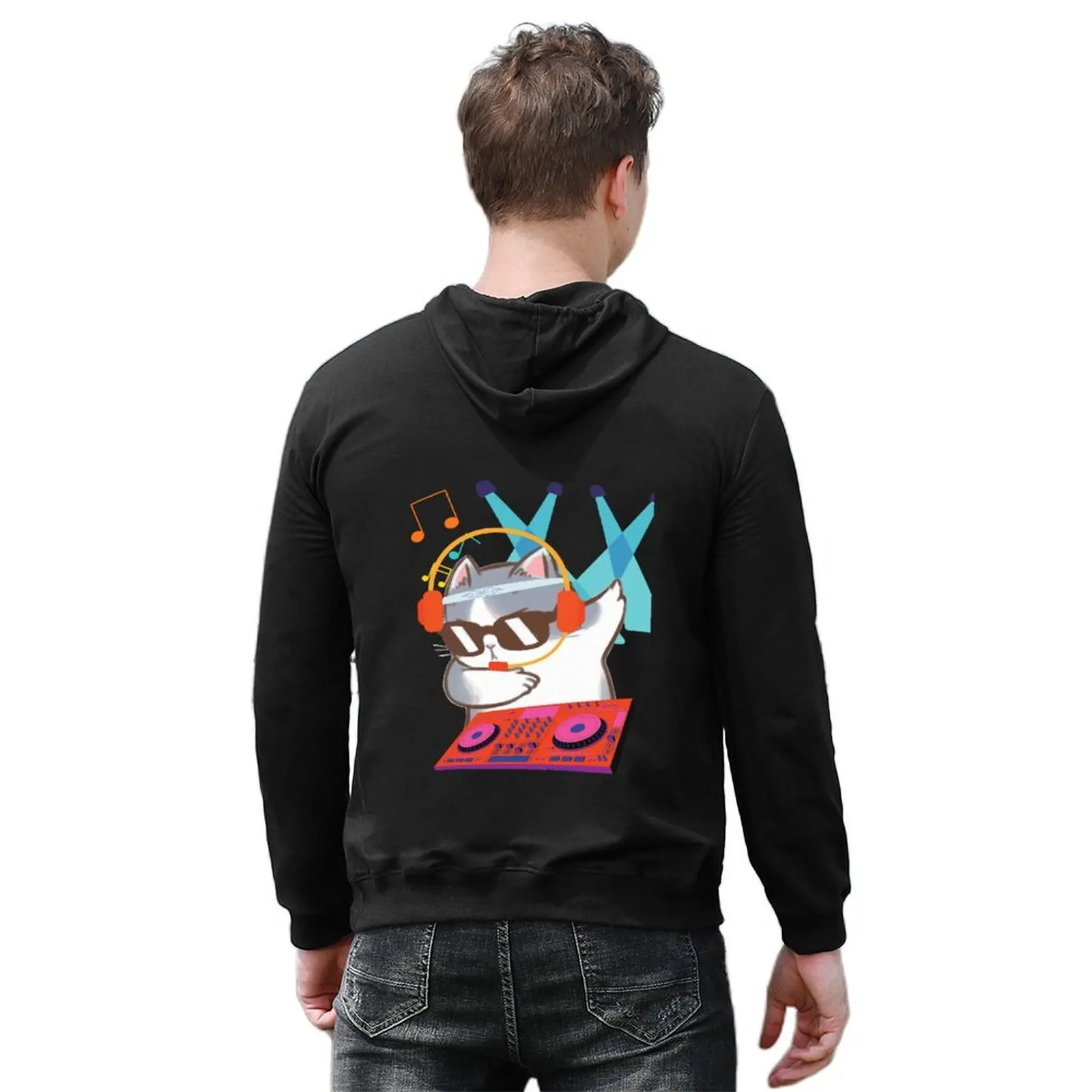 DJ CAT في دا هاوس هوديي معطف رجالي بلوزة ملابس رجالية أزياء الرجال هوديي