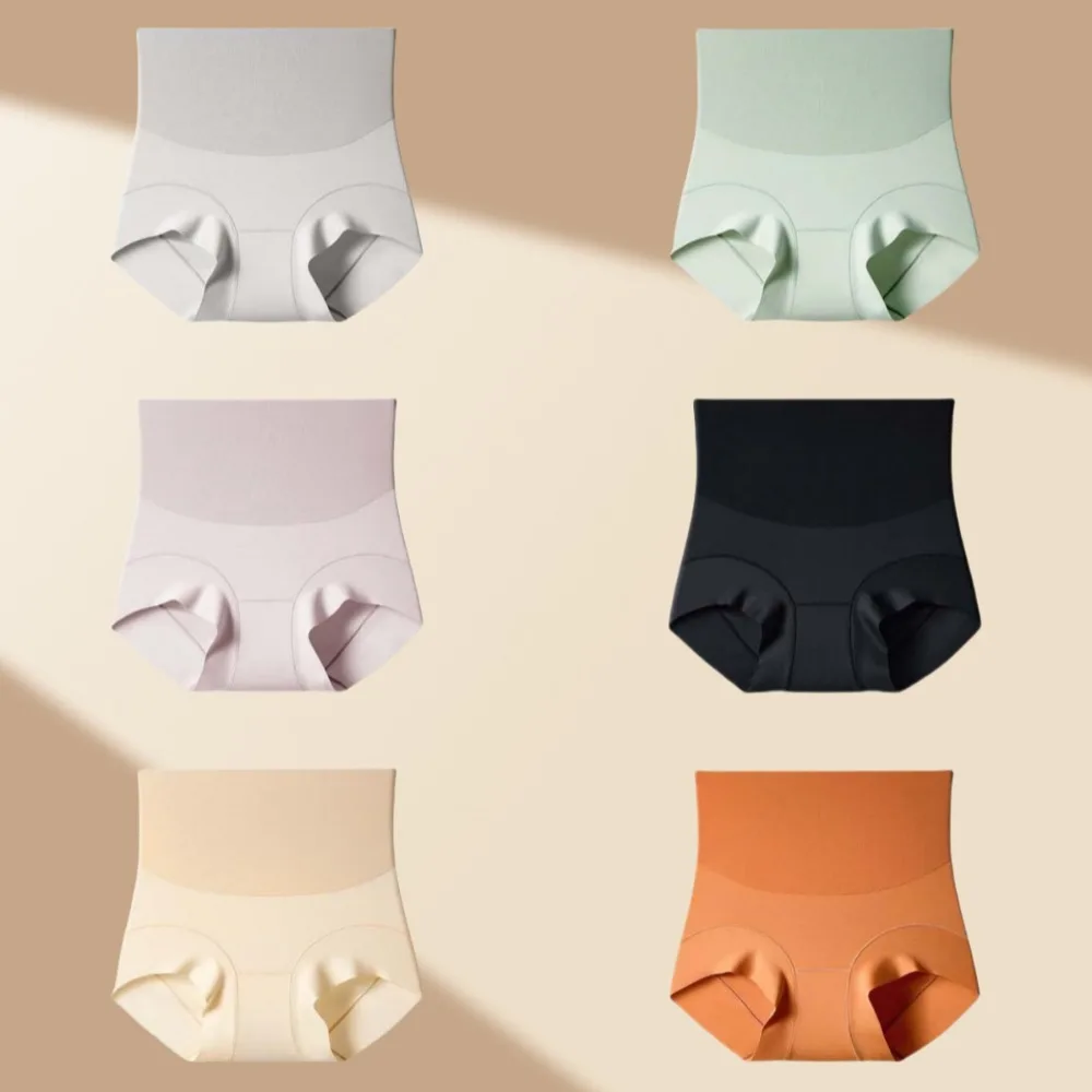 

High Waist Postpartum Body Shaper Cotton Crotch Shapewear Seamless Underpants Waist Trainer Solid Color Panties