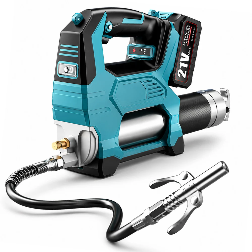 SIHAO 12000PSI Electric Grease Gun Kit Cordless Brushless High Pressure Greasing Machine Oil Tool Set 39.4" Flexible Hose view 2