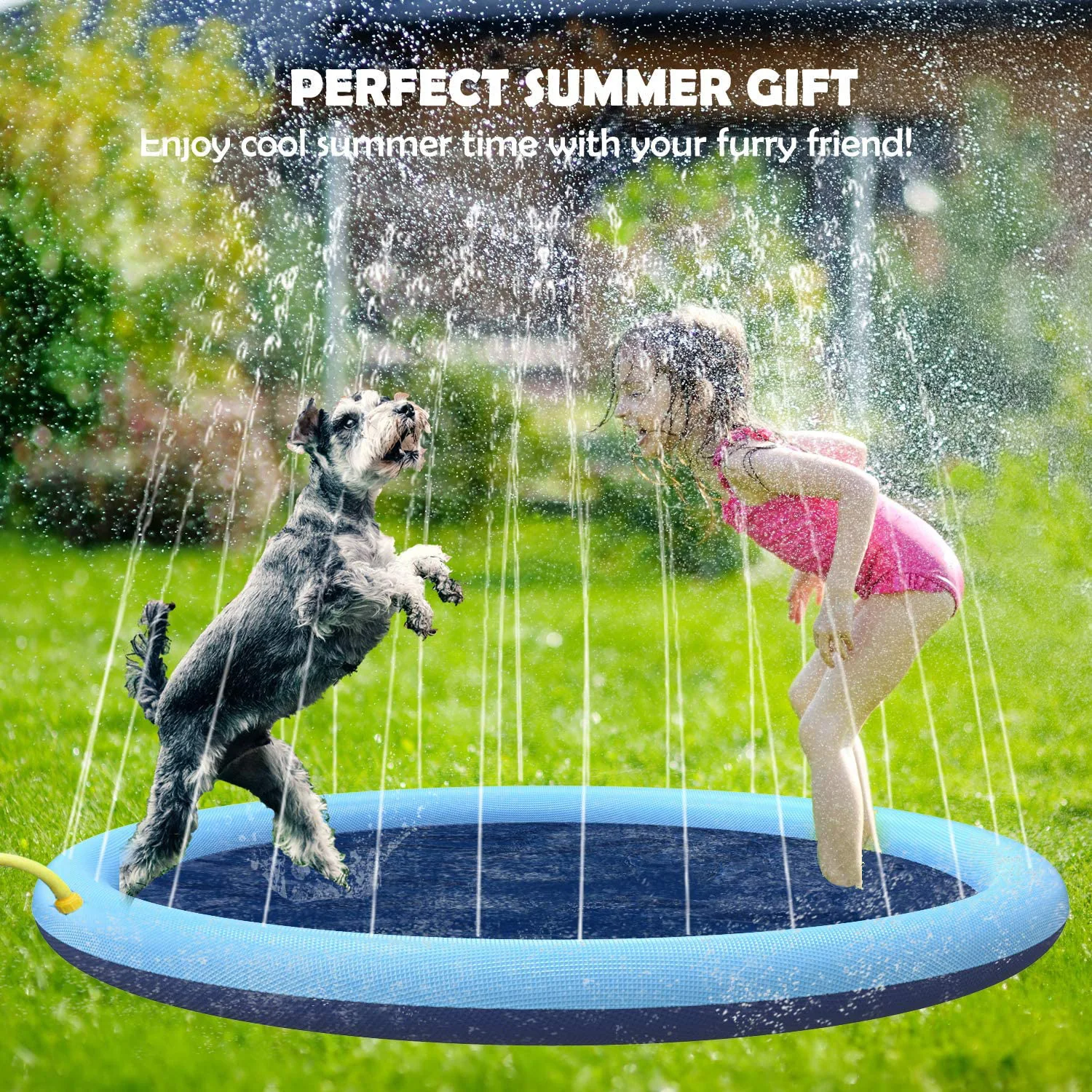 100/150/170cm Pet Sprinkler Pad Play Cooling Swimming Pool Fountain Tub Water Spray Mat Dogs Pool Bathtub Summer Splash Mattress