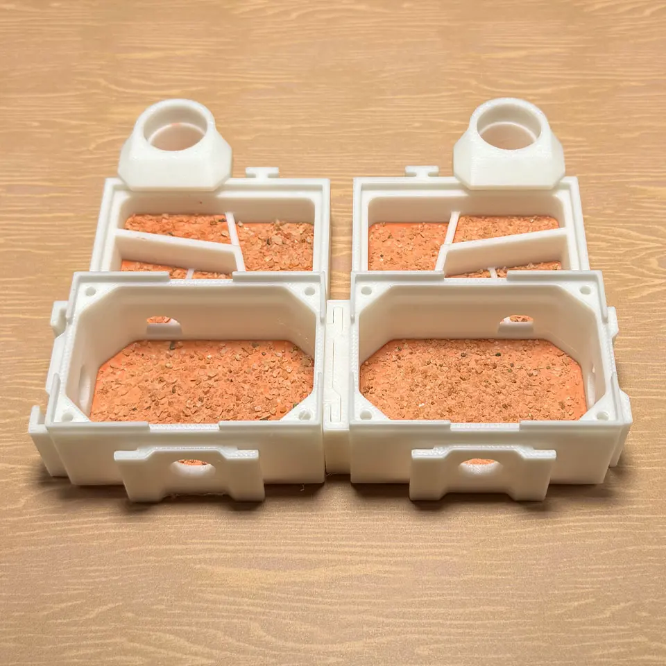 3D-printed ant nest with unlimited expansion capabilities, featuring dry and wet separation, compatible with 18mm/20mm diameter