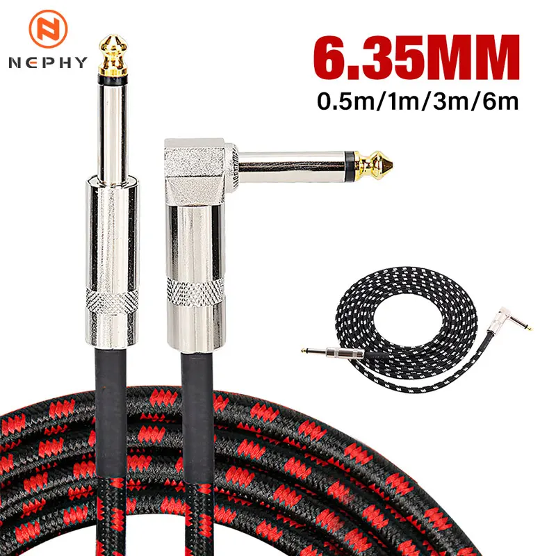 Electric Guitar Cable 6.5mm 6.35mm Jack Audio Cable 6.35 Jack Male to Male Aux Cable for Guitar Mixer Amplifier Bass Aux Cable