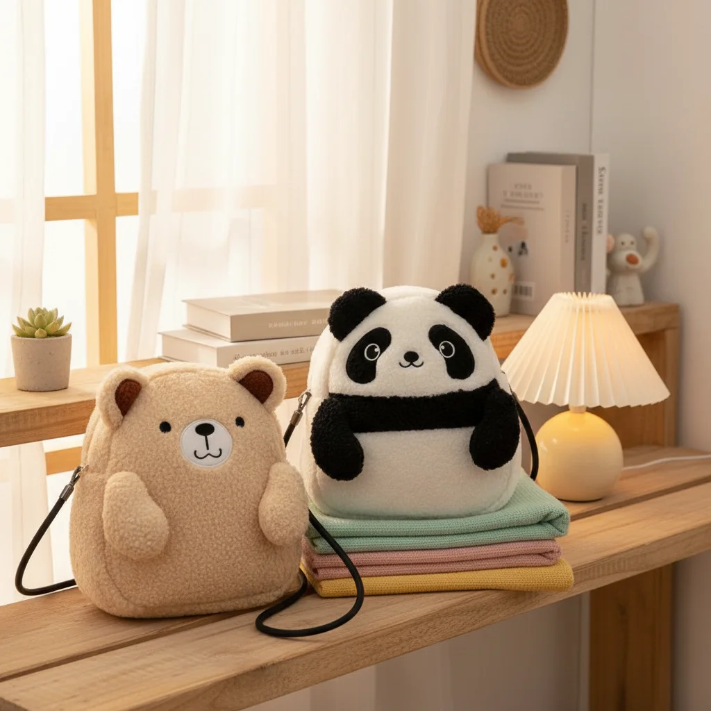 

Casual Tote Bags Panda Panda Shoulder Bag Soft Sweet Rabbit Handbag Trendy Large Capacity Student Schoolbag Birthday Gift