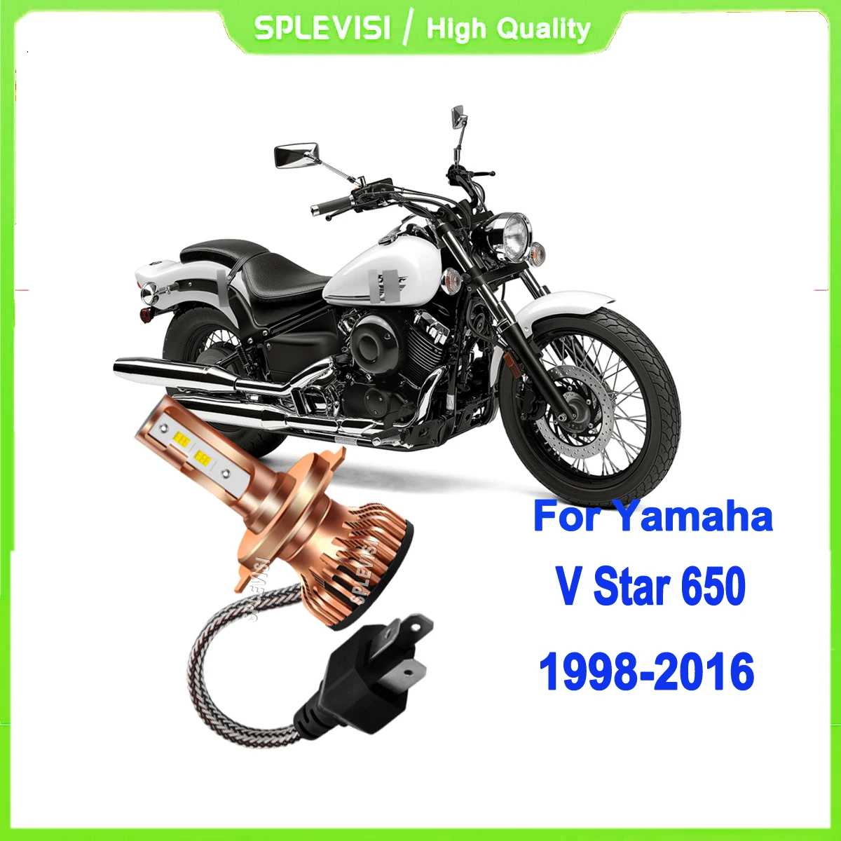 

LED 150W 15000LM Motorcycle Bulb High/Low Beam- 6000K diamond-white light For Yamaha V Star 650 1998 1999 2000 2001 2002-2016