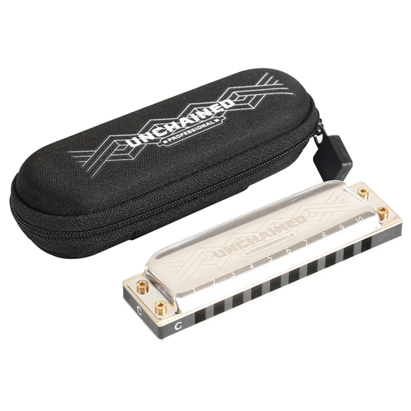 

Professional 10 Holes Harmonica UNCHAINED With Two Easy-to-play Major Octaves And Airtight Plastic Comb Harp Musical Instruments