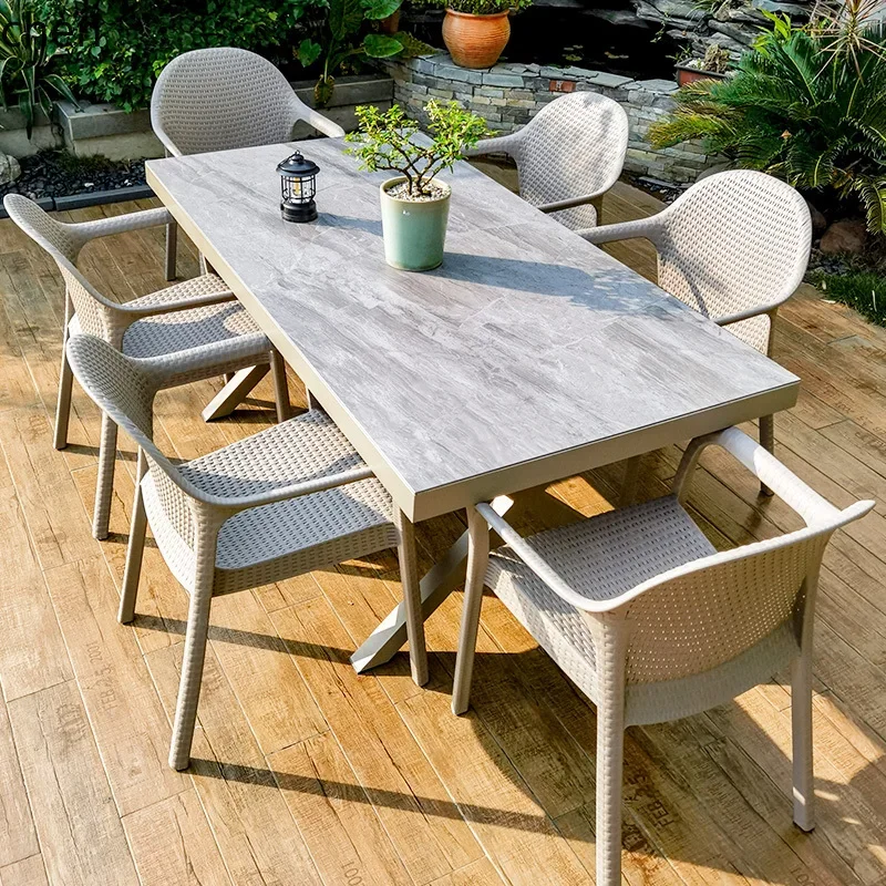 HT طاولات وكراسي خارجية فناء حديقة تراس طاولات وكراسي ترفيهية للترفيه في الهواء الطلق طاولات وكراسي خارجية