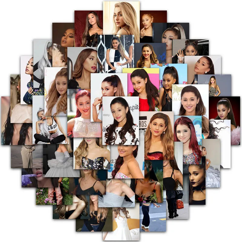 63 قطعة ملصقات المغني أريانا غراندي وسادة جذع الثلاجة مقاوم للماء أنيمي ملصقات أنيمي الشكل صورة اللعب ملصق هدية