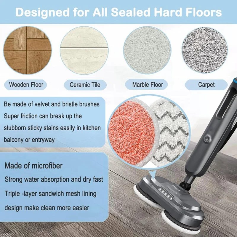 Bissell Spinwave 3897A,3712,3712W 스팀 회전 걸레 패드 용 8PCS 3897A 걸레 패드 교체 부품 번호 1641112