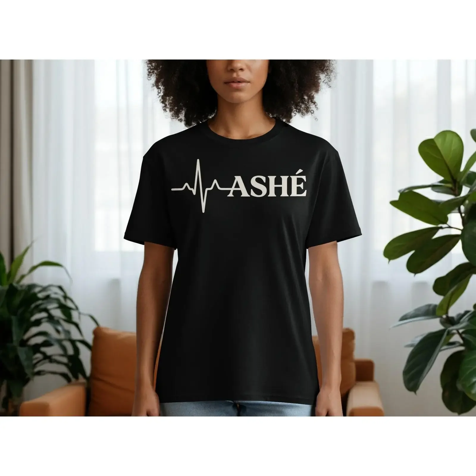 T-shirt Ashé - Spiritualité Yoruba - Affirmation Cœur Battant - Fierté Culturelle - Énergie Positive - Vêtement Vintage Lavé Polyvalent