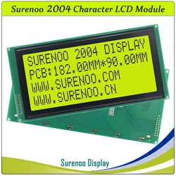 Largest 204 20X4 2004 Character LCD Module Display Screen Panel LCM Yellow Green with LED Backlight