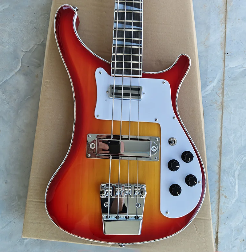 Ricken 4003 Backer Bass Electric Guitar Sunrise Sunflower Color Chrome Hardware High Quality Guitarra Free Shipping