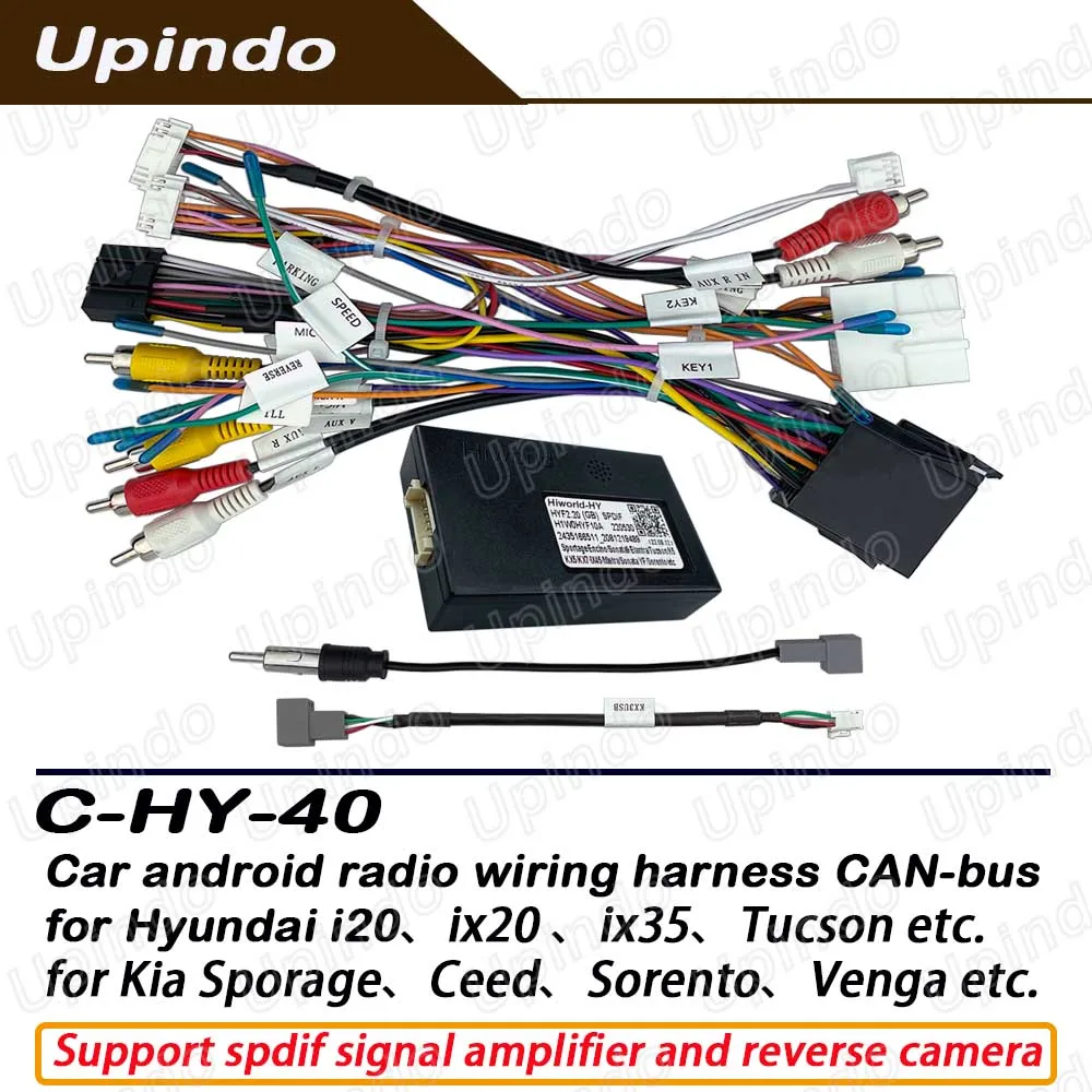 16 Pin Android Radio Power Wiring Harness CAN Bus Adapter For Hyundai Kia I20 IX20 IX35 Tucson Ceed Sorento Venga Sporage