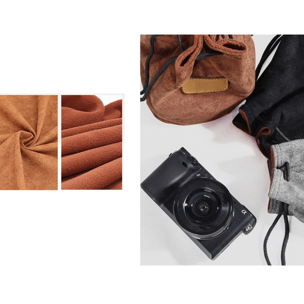 

Lens Bag Cover Square Camera Padded Storage Khaki Handbag Inner Case Micro Single