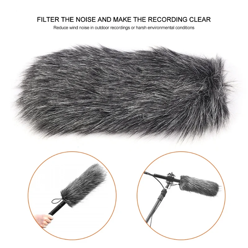 Outdoor Dusty MIC Microphone Artificial Fur Cover Windscreen Windshield Muff For Rode GO