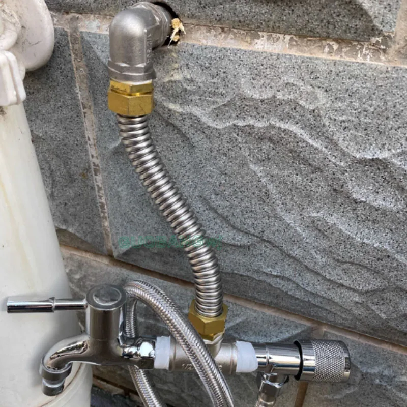 

1 "1" 304 металлическое соединение из нержавеющей стали, гофрированная гибкая труба, фитинги для шлангов для подачи горячей и холодной воды, не ржавеет