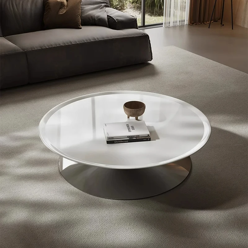 

French cream wind cone reflection mirror suspension, living room household hourglass type, flying saucer coffee table