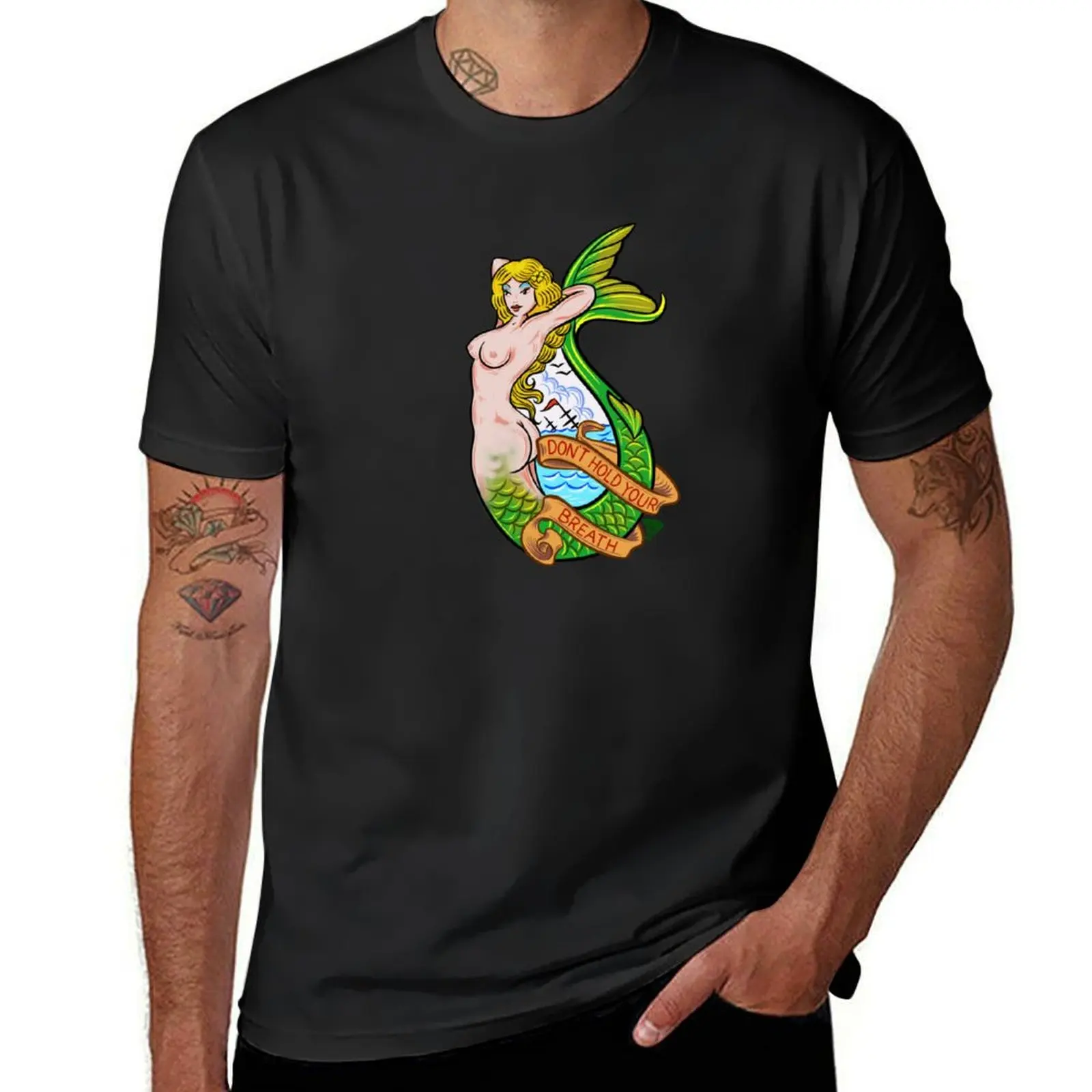 Classic Mermaid Tattoo Flash T-Shirt tops tees Aesthetic clothing graphics mens graphic t-shirts big and tall