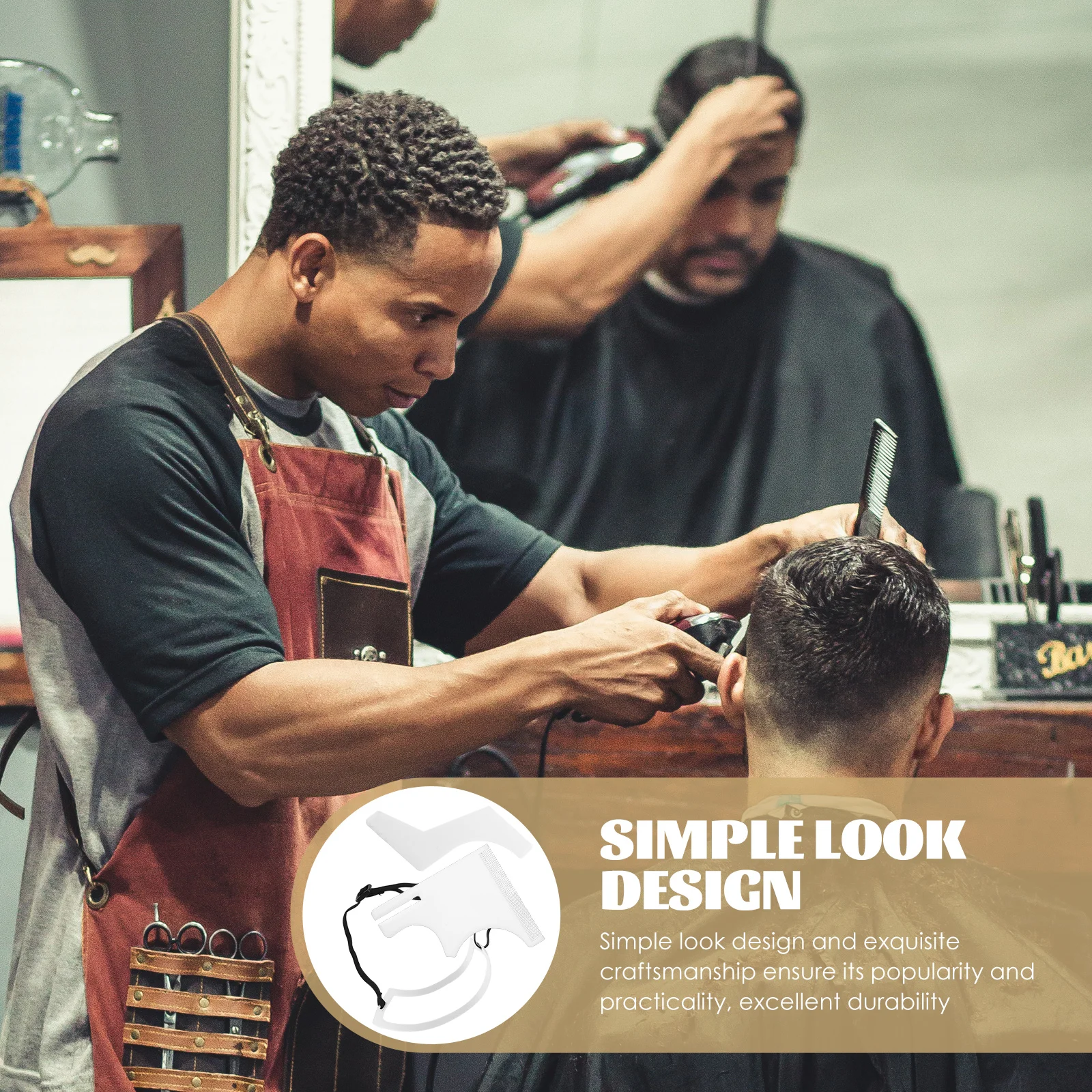 

1Set Beard Shaper Kit Beard Guide Neckline Shaving Template Hairline Guide Tool Haircut Accessories for Different Hair Types