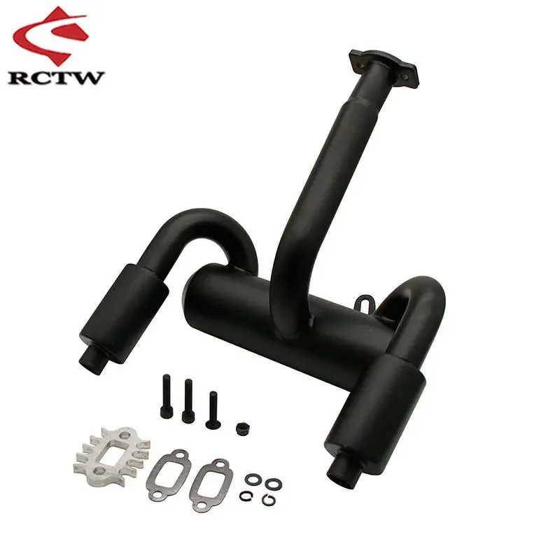 Rear Bumper or 2 Hole Silencer Exhaust Pipe of 23CC ~ 45CC Engine for 1/5 Rc Car Hpi Rofun Km Rovan Baja 5B Truck Parts