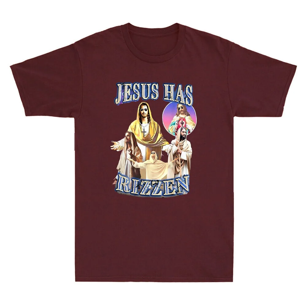 Jesus Has Funny Jesus Design Humor Christian Gift Vintage Men's 100% CottonT-Shirt Tops image 4