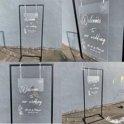 Wedding Welcome Area Sign Iron Frame Stand Acrylic DIY Panel Stage Background Arch Flower Birthday Party Balloon Hanging Rack