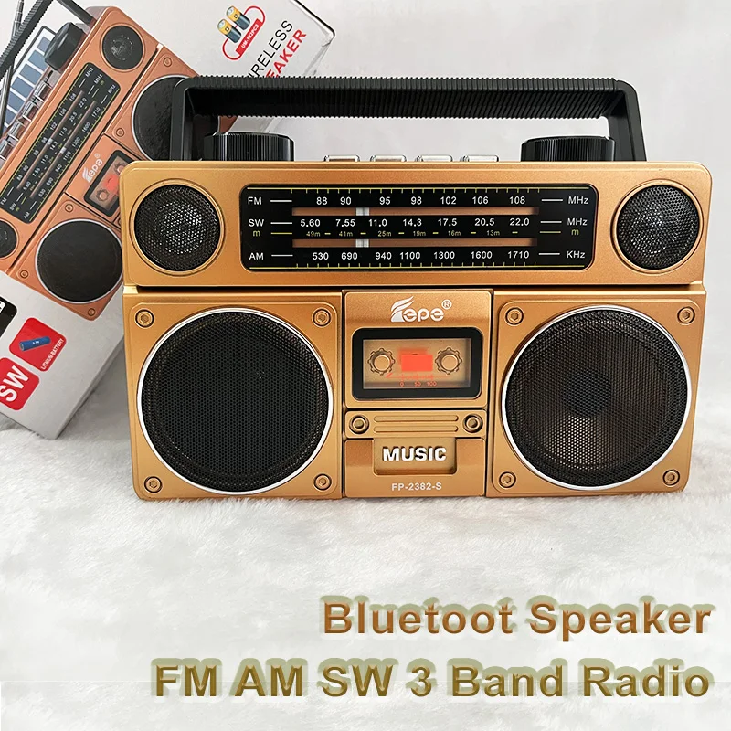 

Retro Bluetooth Radio FM AM SW 3 Bands Support Solar Charging USB TF Card Music Player Wireless Speaker Best Gift For Elderly