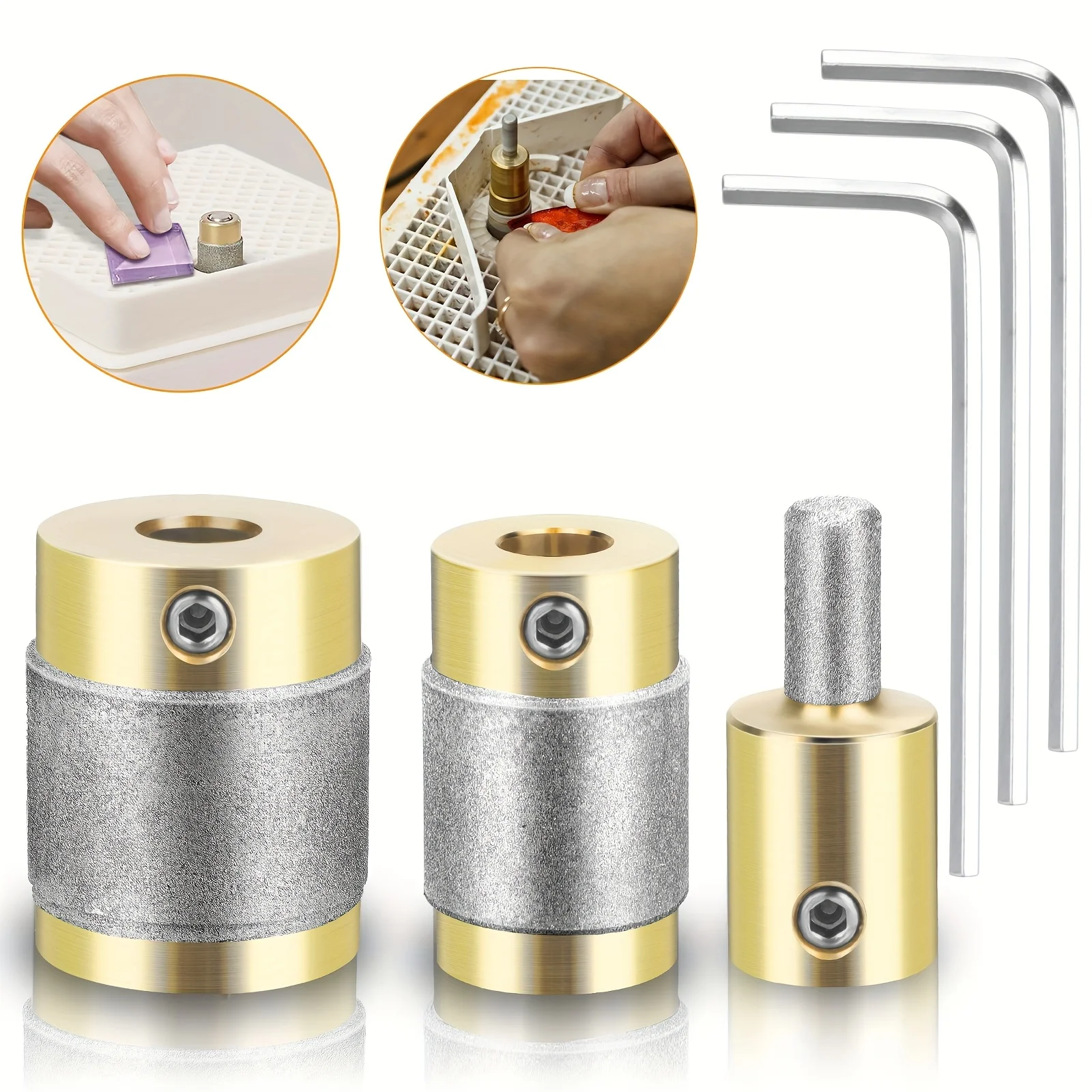 ステンドグラスグラインダードリルビットダイヤモンドグラインダービットヘッドツール耐久性のある真鍮コアセラミックタイルガラス石用1個