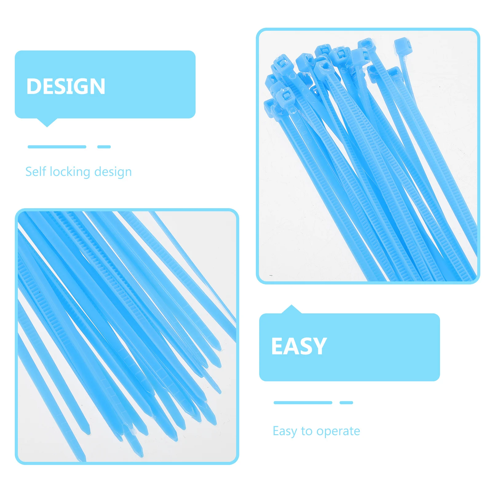 

250pcs Self-Locking Zip Ties Reusable Cable Ties Wire Cord Organizer Strong Durable Firm Binding Pulling Force Easy