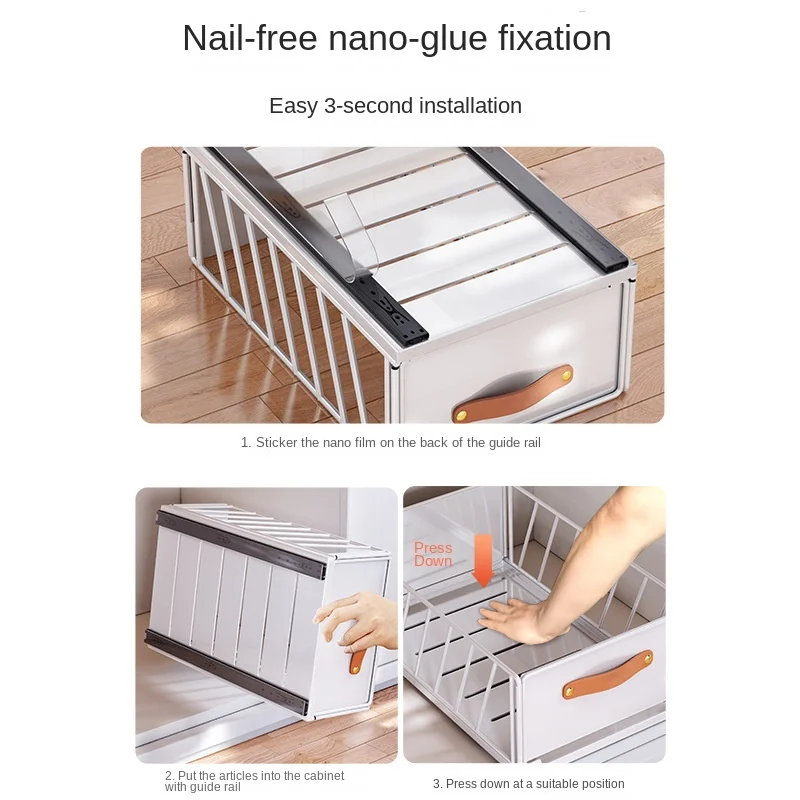 Foldable Kitchen Drawer Storage Rack Dish Rack Cabinet Storage Box spice Cereal Storage Jar Shelf Basket Kitchen Accessories