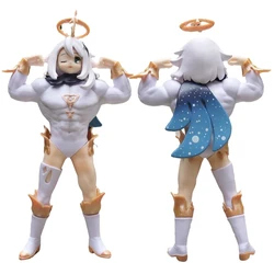 24cm Genshin Impact Anime Figure Kawaii Muscle Paimon Action Figure Ganyu/Keqing/Hu Tao Figurine PVC Collectible Model Doll Toys