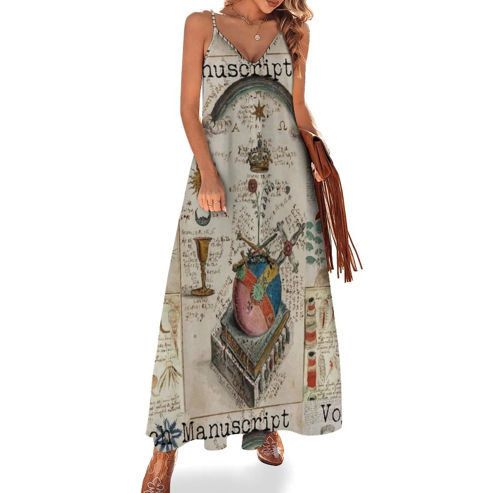 

Voynich Manuscript Sleeveless Dress sensual sexy dress for women women's evening dresses