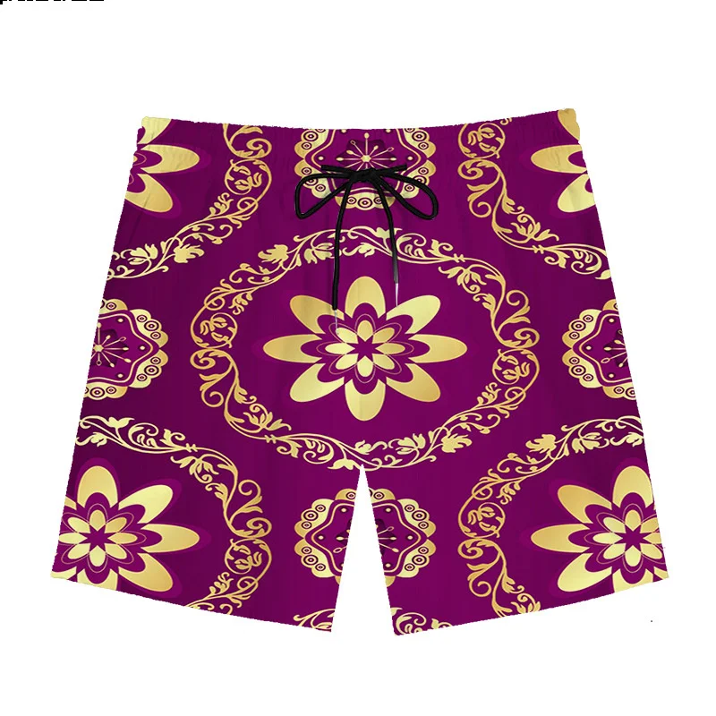 Cartoon Blume Blätter 3D-Druck Strand Shorts für Männer Straße kurze Hosen schnell trocknen Surfbrett Shorts Sommer Outdoor Badehose