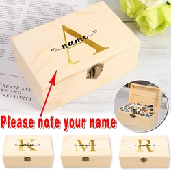 Customized Name Wooden Box Craft Keepsake Storage Durable Jewelry Organizer Decoration Display Case Treasure Chest Personalized