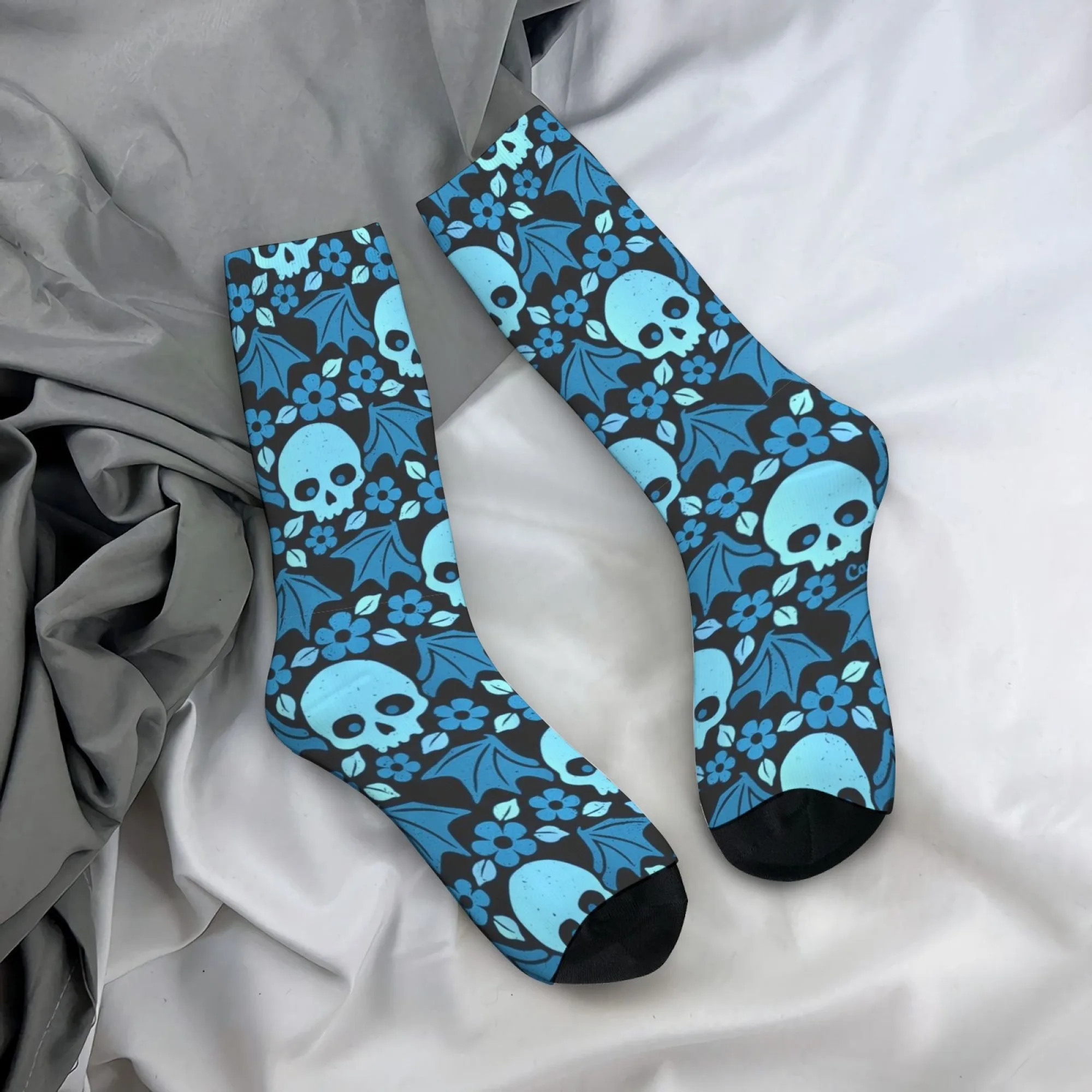 

Harajuku ретро темный череп летучая мышь цветочный принт мужские носки роман уличный тренд аксессуар стиль повседневные носки сумасшедшая вечеринка веселый подарок