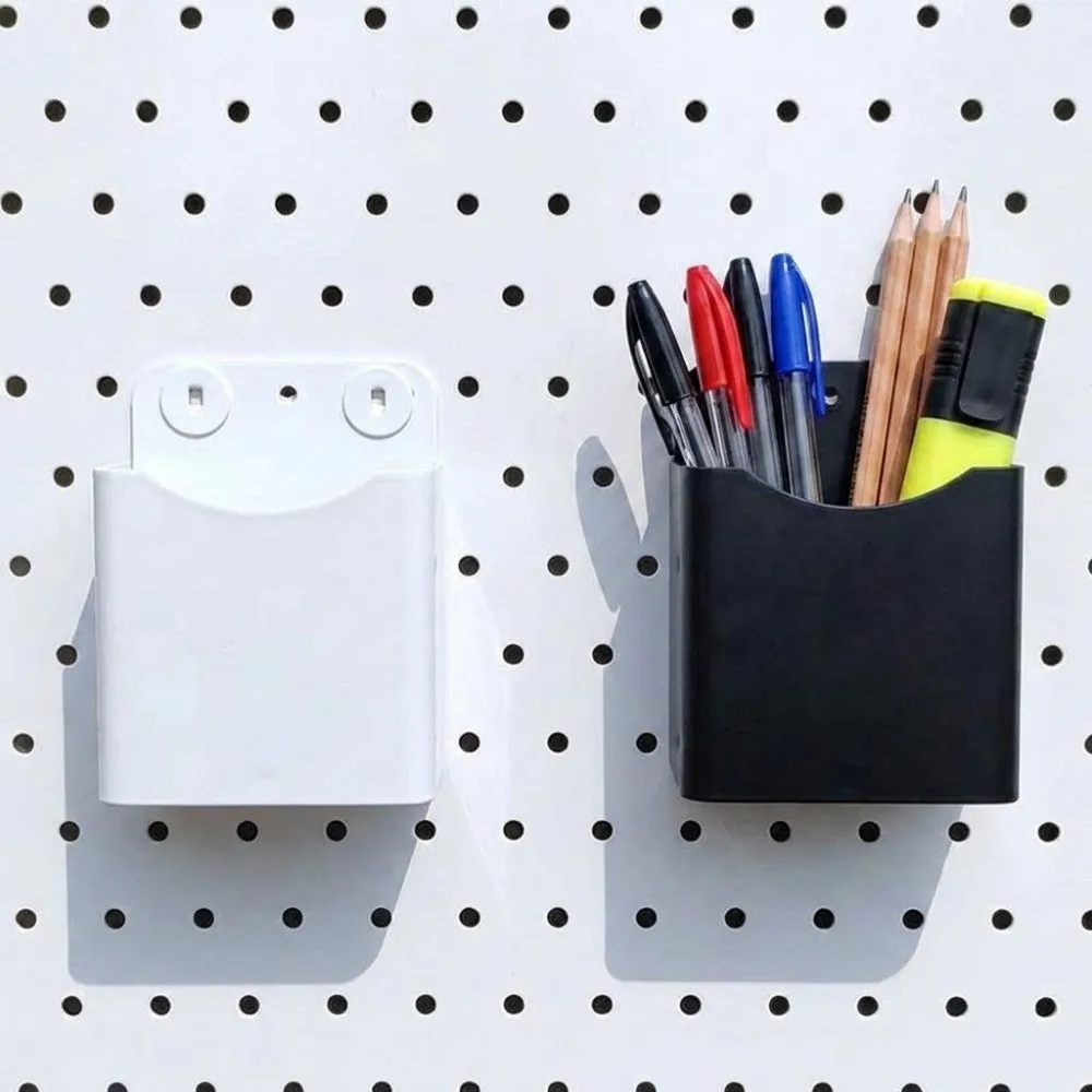 Sturdy Metal Pegboard Storage Box Wall Mounted Space Saving Pegboard Storage Shelf Hanging Storage Box Kitchen