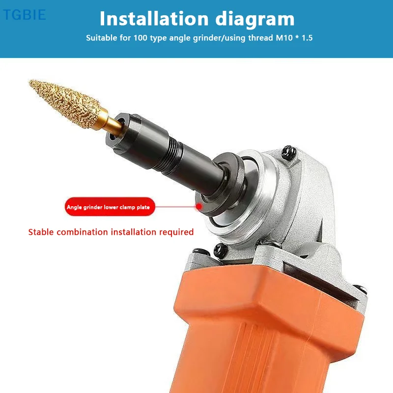 

[TL][TL]1/2 Set For 100-type Angle Grinder M10 Thread 3/6mm Angle Grinder Modified Adapter To Straight Grinder Chuck