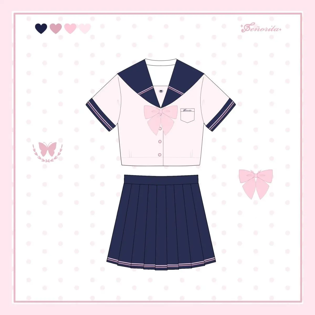 JK Uniforme Rosa scuro Stile college Abito da marinaio a maniche lunghe a maniche corte Ragazza ortodossa Studente Vestito di ruolo COS