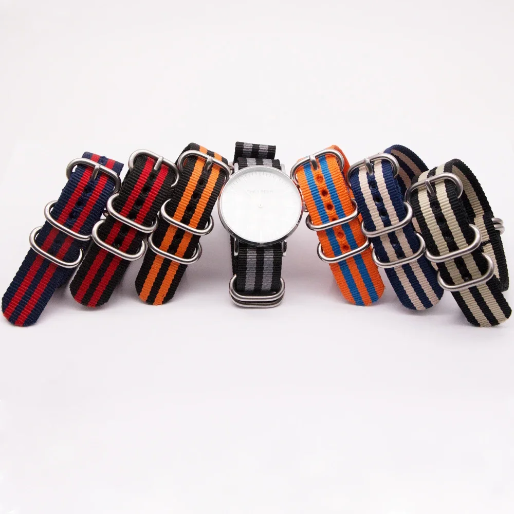 Durable Army Sports Nylon Fabric Straps Watch Accessories 18MM 20MM 22MM 24MM Watch Band 41 Colors Options