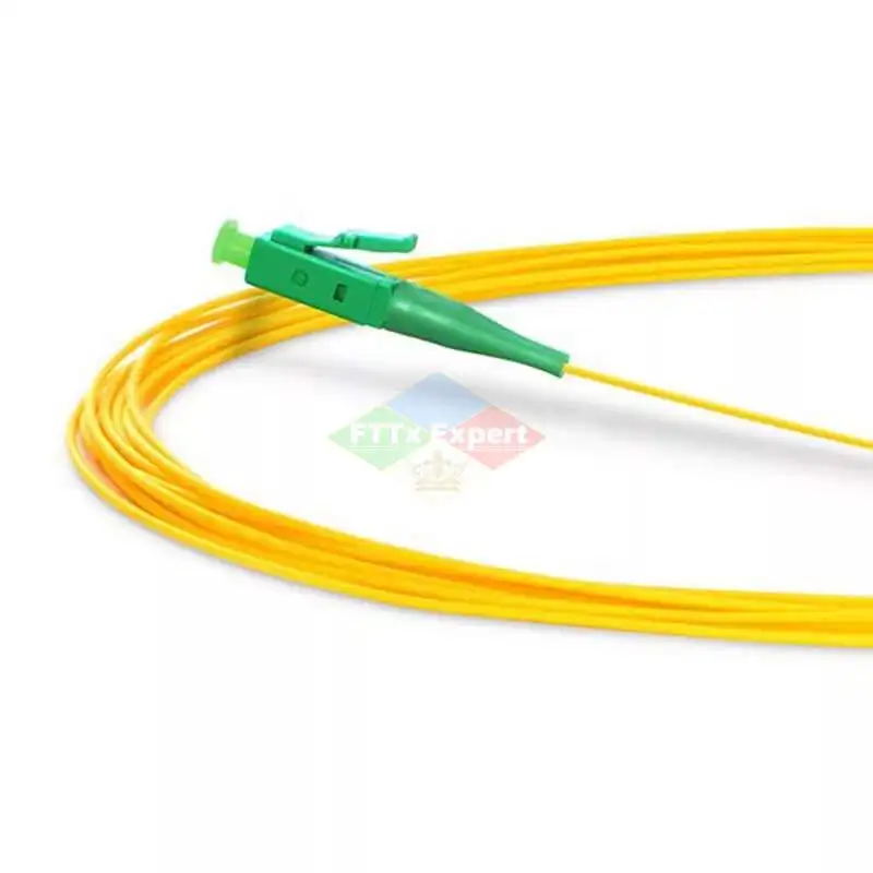 Imagem -05 - Fibra Tranças 0.9 mm sm lc Apc 1.5m Fibra Óptica Pigtail Amarelo Cabo 125um 50 Pcs lc